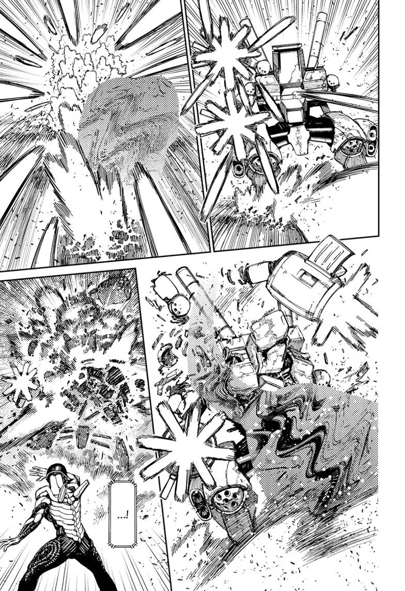 The robot alien fires at Kaiju Vamola, who just disappears and defeats the alien.