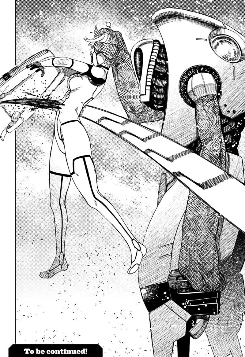 The enemy alien stabs Vamola from behind using its sharp and long claw.