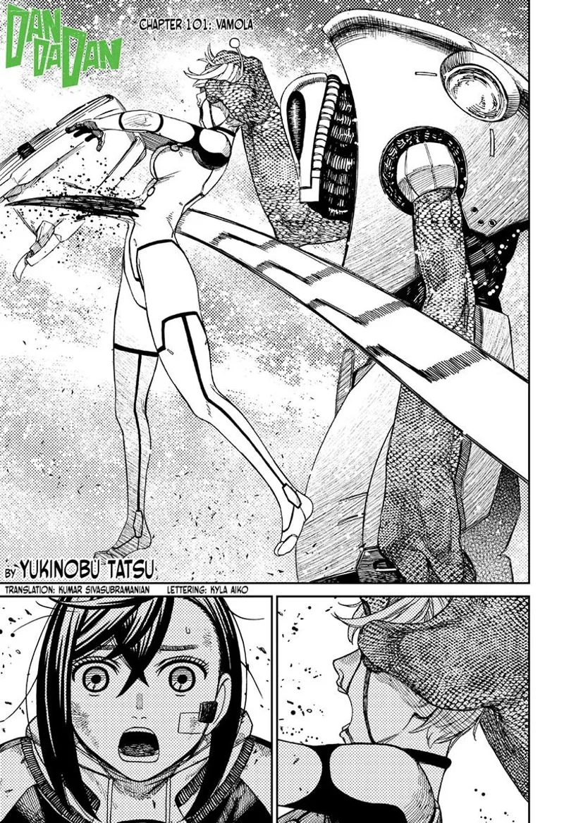 Momo watches in shock as the enemy alien leader stabs Vamola.