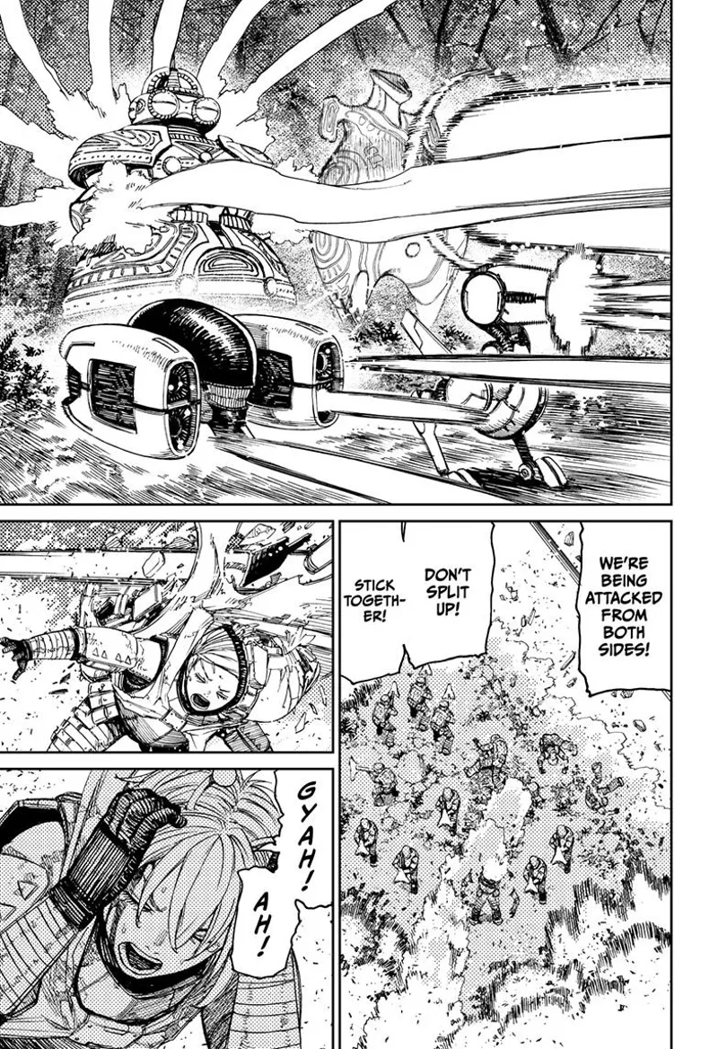 The troops are getting attacked from both sides, and their numbers are decreasing. The enemies keep firing at them.