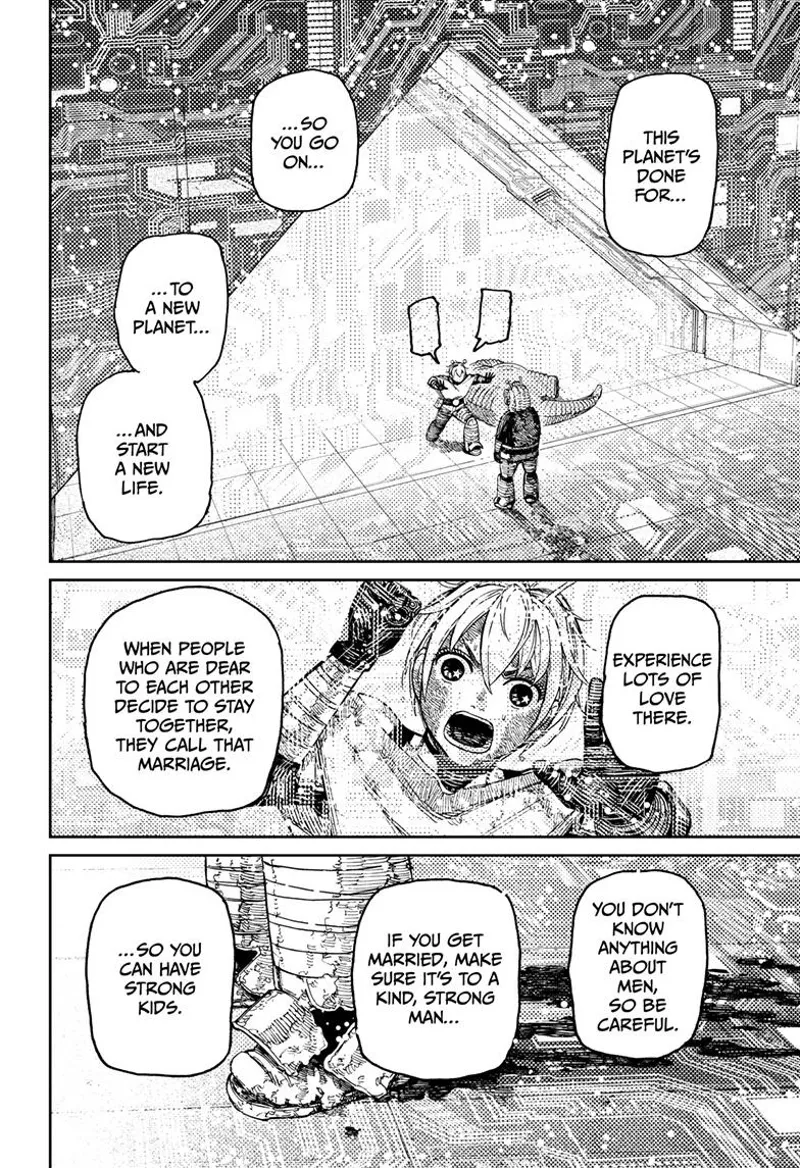 Vamola pummels the barrier. Ms. Banga tells her to marry a strong and kind man in a new planet.