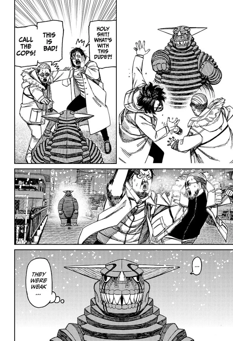 Vamola punches the two guys, who run away and call the cops.