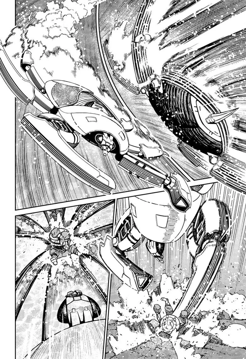 The mantis alien pummels Mr. Shrimp to the seafloor.