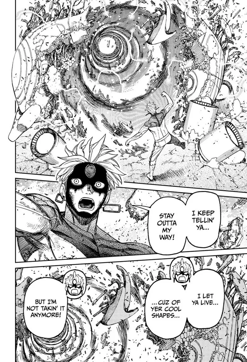 Evil Eye's attack forms a powerful spiral. He is mad at the enemy.