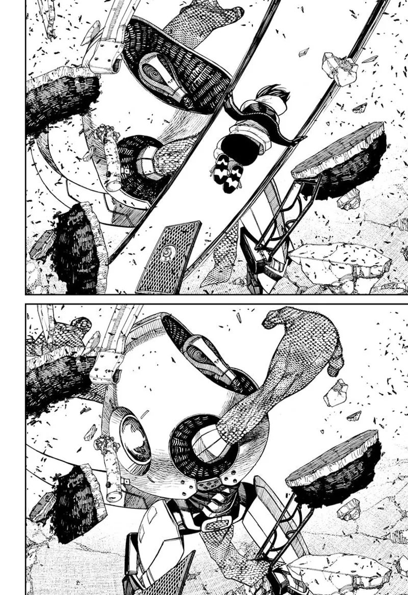 The alien leader slashes Momo with his spatial attack. Momo disappears.