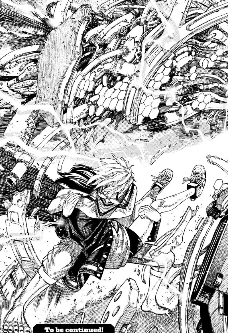 Cursed Okarun catches Momo amid the alien leader's destroyed body.