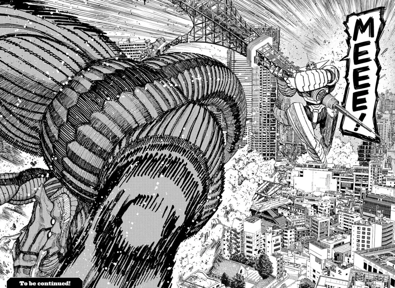 The alien Kaiju tumbles as Kinta Gundam batters him with the tower.