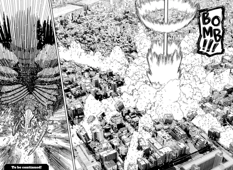 A massive explosion occurs in the middle of the city as they smash the alien Kaiju from a significant height.