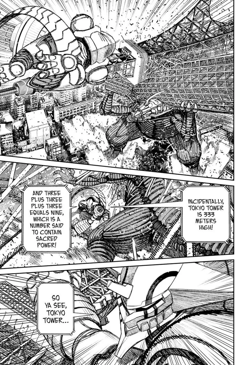 Alien Kaiju blocks Gundam Kinta's smash with the Skytree Tower.