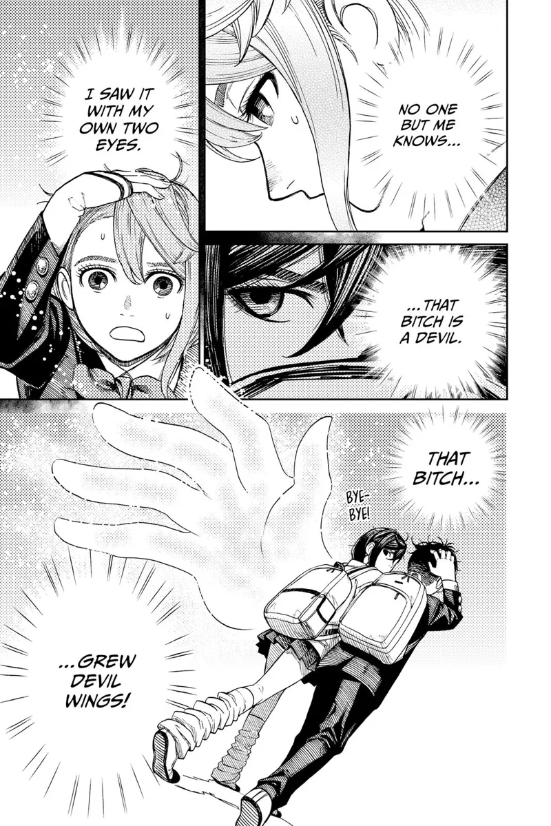 Aira recalls seeing a huge hand growing out of Momo. She thinks those are devil wings.