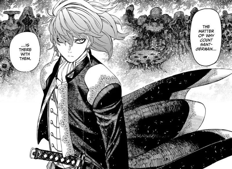 A man with a sword appears. His name is "Count Saint-Germain." Behind him are the Kurs.