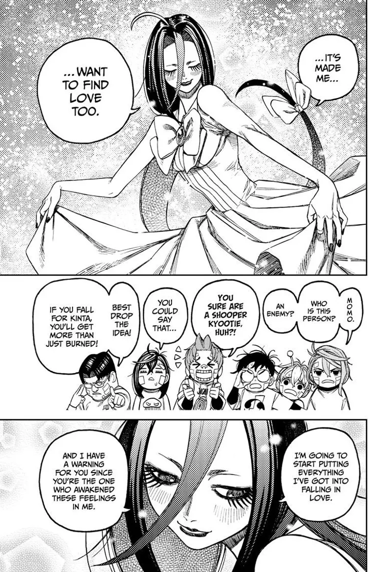 Reiko turns back to being beautiful. The gang wonders if she's an enemy or not.