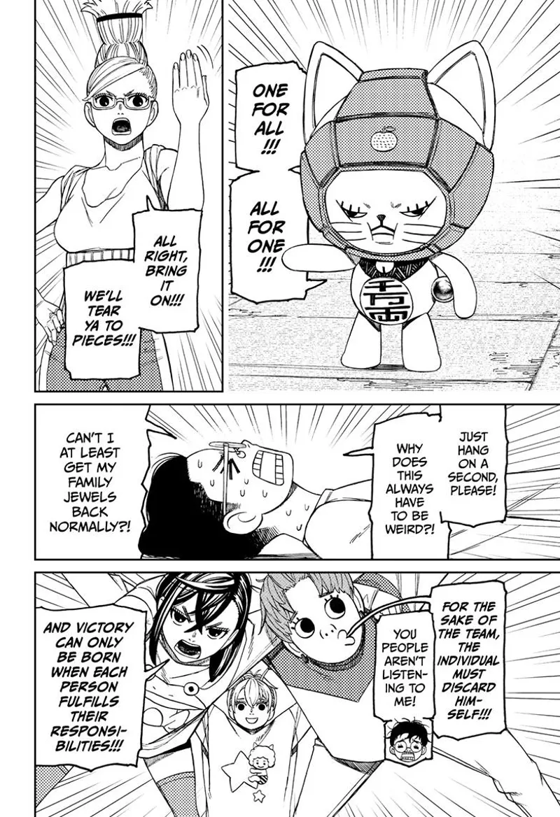 Turbo Granny, Grandma, Jiji, Momo, and Vamola prepare a ritual to return Okarun's nut.