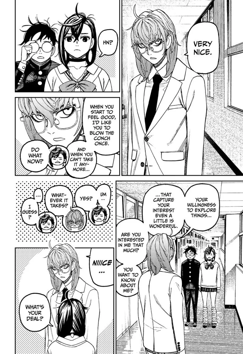 Mr. Sanjome answers weirdly and asks Momo if she will do everything to know more about him.