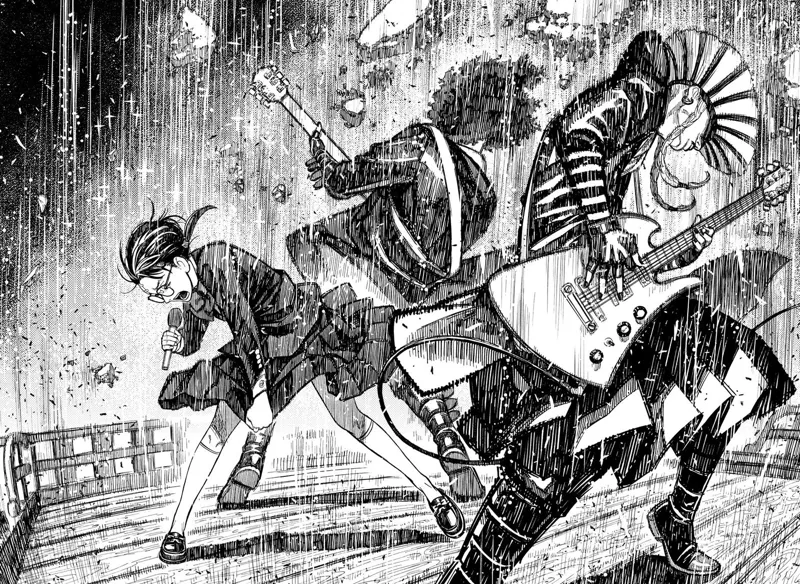 Rin starts singing. The Hayashi Band plays intently.