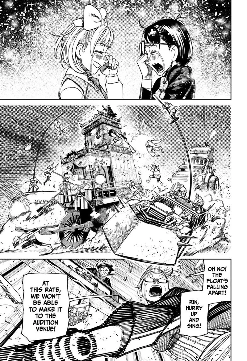 Rin and Mai laugh and cry. Grandma tells Rin to sing, or they won't attend the venue.