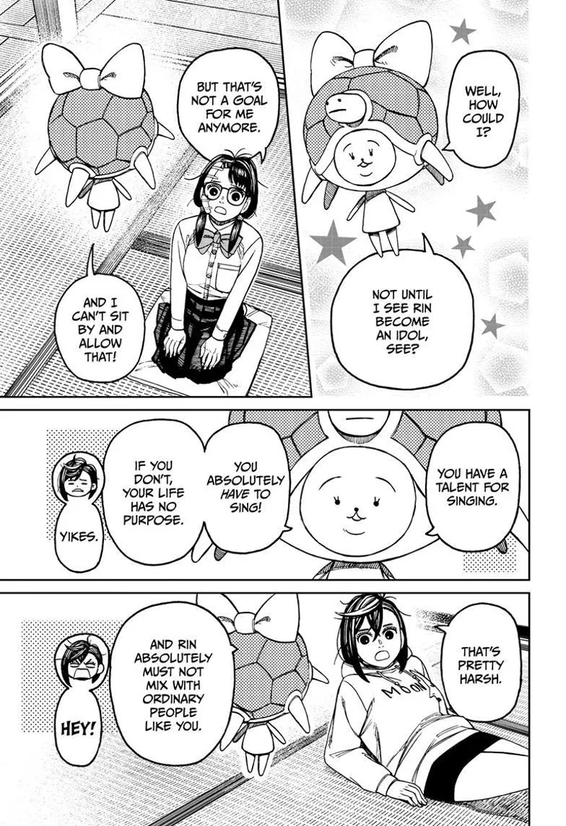 The guardian spirit tells Rin that she must become an idol and not associate with Momo.