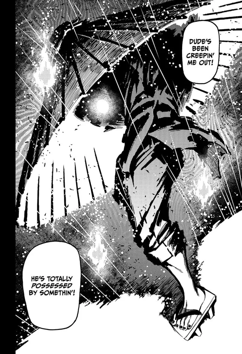 A guy with a huge umbrella cap over his head.