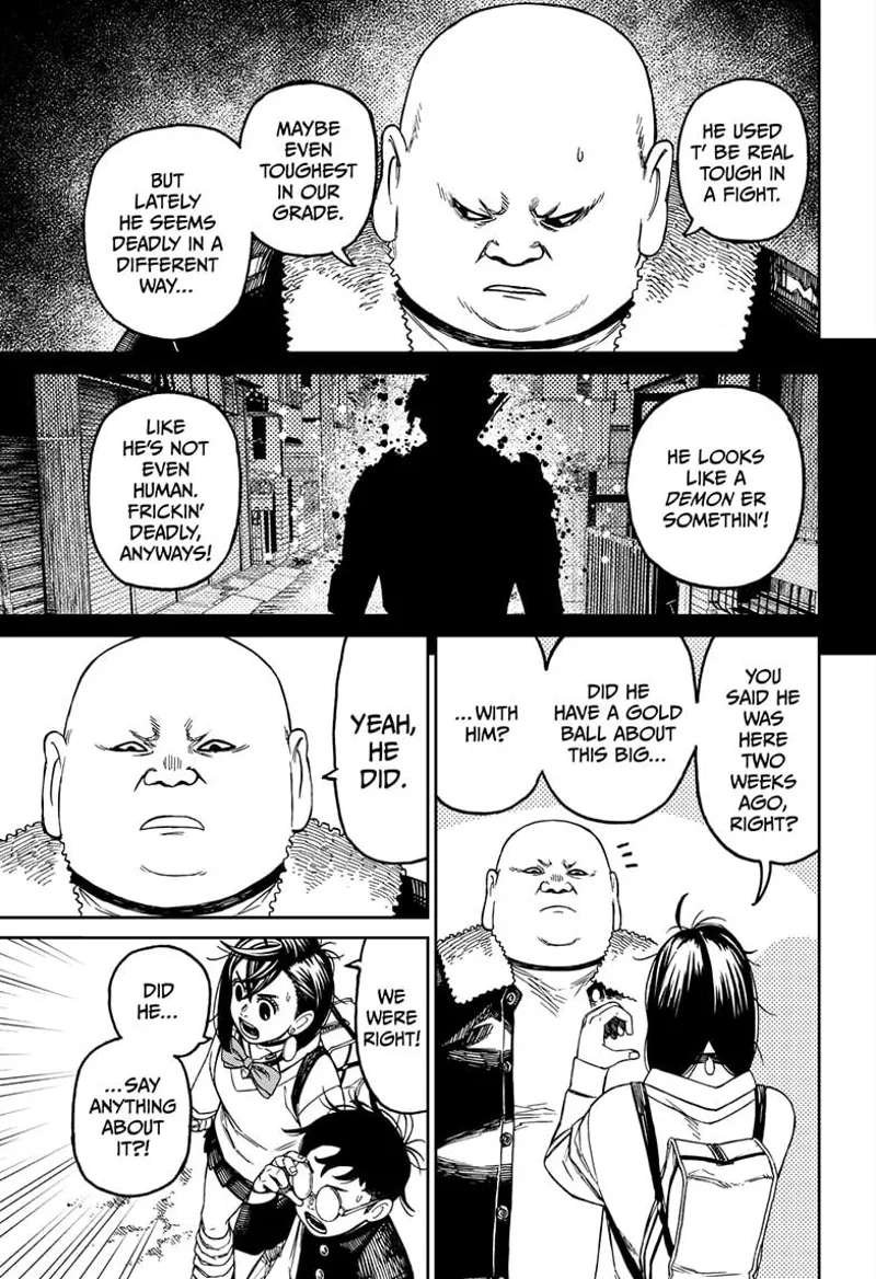 The bald guy reveals that Unji Zuma seems deadly. Momo asks if Zuma has a golden ball. The bald guy says yes.