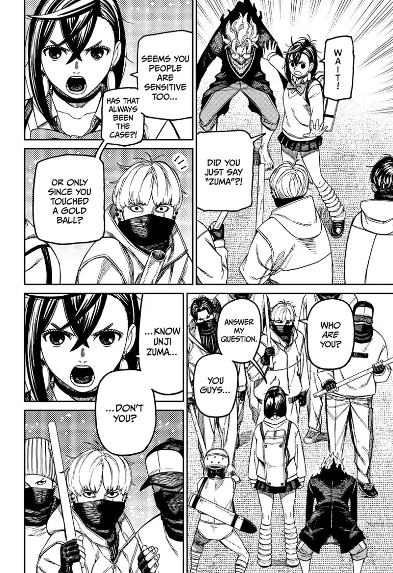 Momo calms everyone down and confirms if they know Zuma. The thugs look at her.