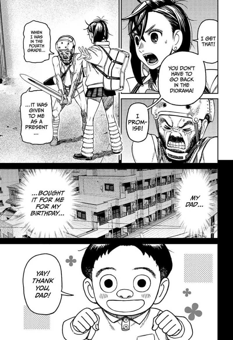 The man starts talking and reveals that the diorama was a gift from his father when he was in fourth grade.