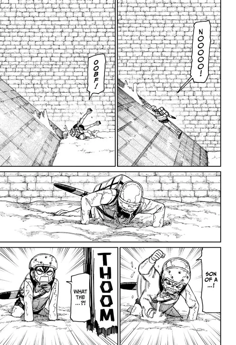 Momo falls back to the bottom. She punches the creamy ground.