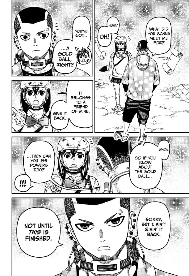 Momo asked for the gold ball back. Zuma refuses to give it to him unless they finish the diorama.