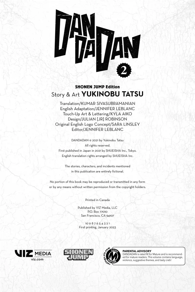 Dandadan publication details.