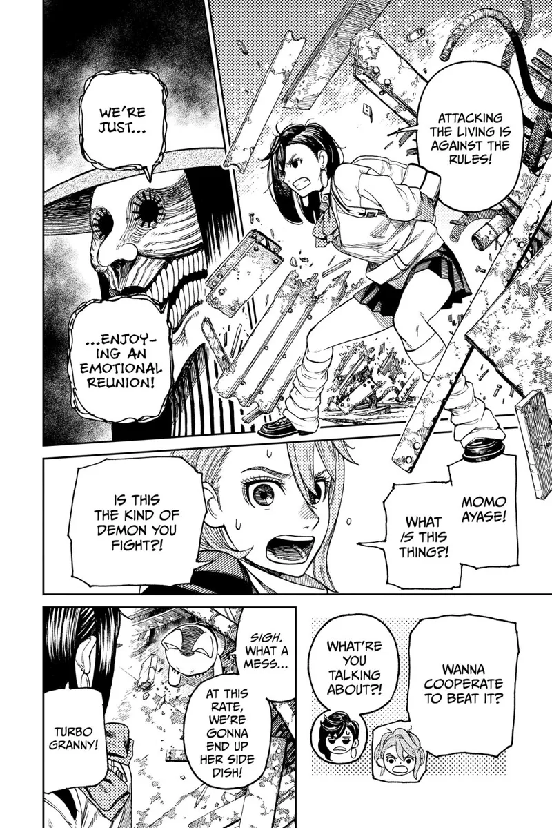 Momo reminds the rule of not attacking the living. Aira asks her if the eerie woman is the kind of demon she fights.