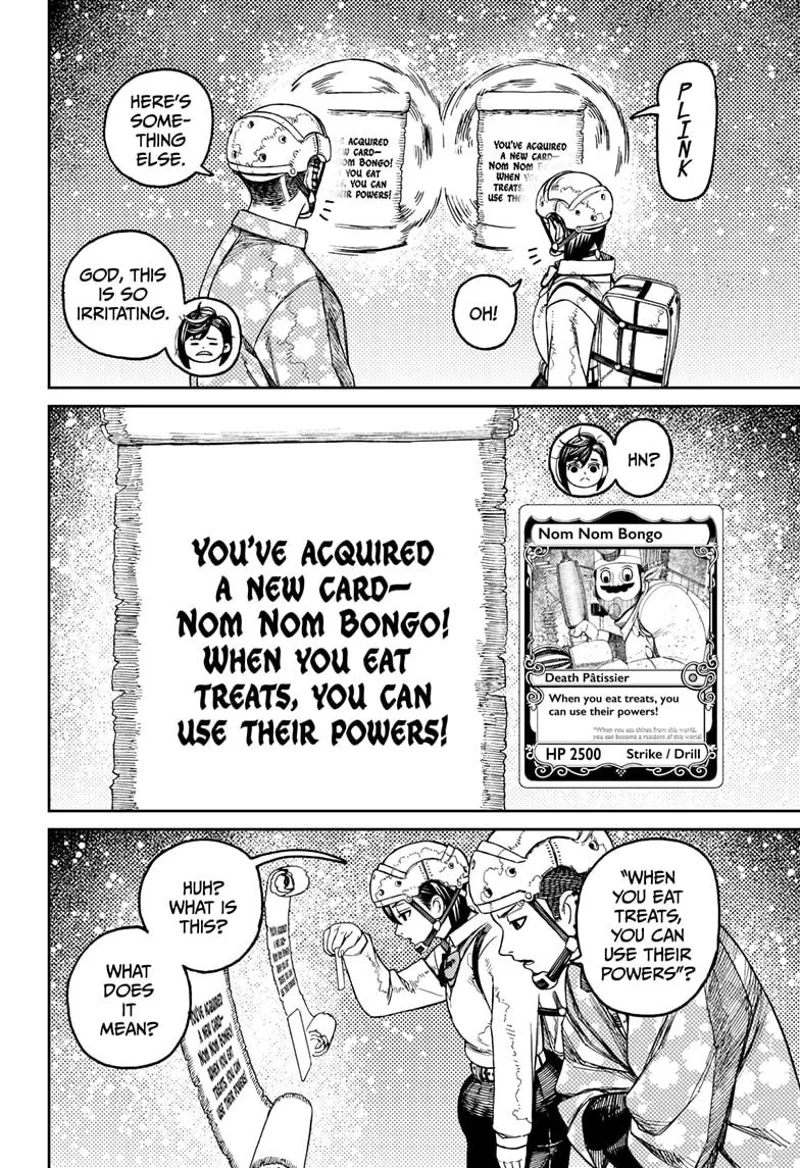 Two scrolls and a card containing the giant chef appear before them, signifying that they can use a certain skill.