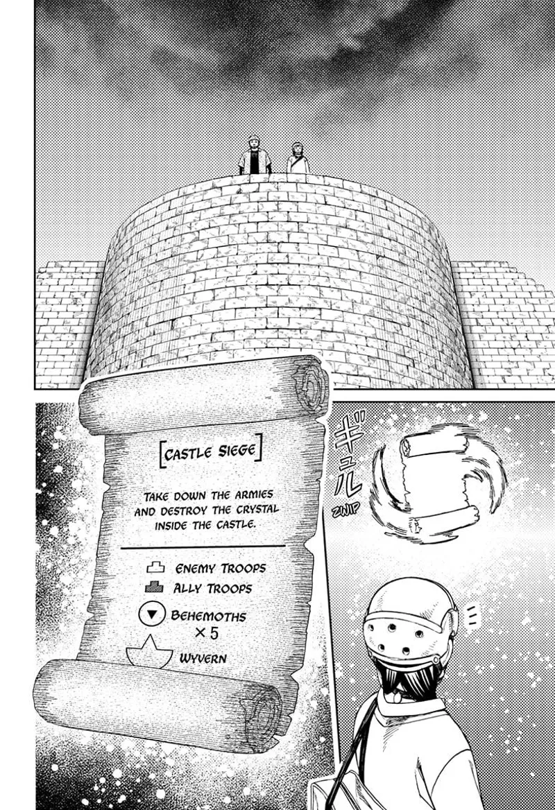 Momo and Zuma stand above the castle tower. On a piece of paper, their next mission appears: siege the castle.