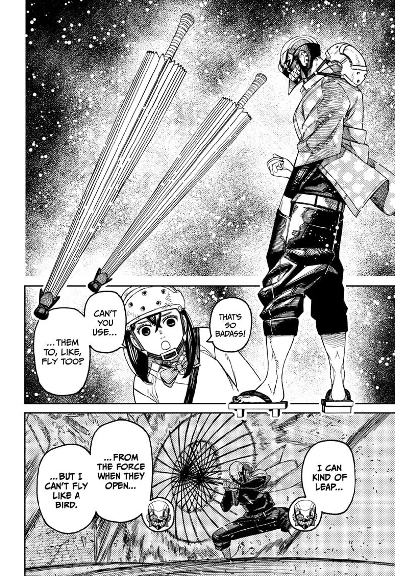 Zuma explains his umbrella powers and what he can do with it. Momo is impressed.