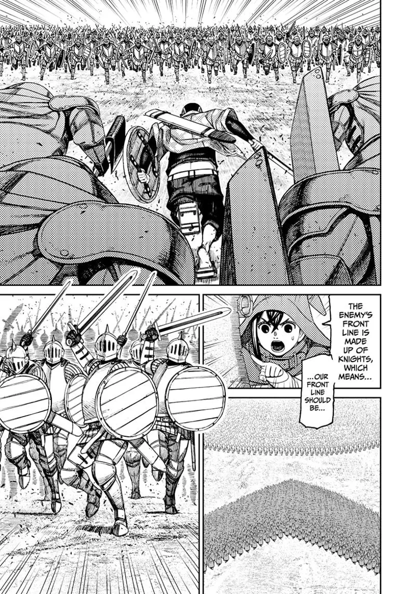 Momo sees the enemies have knights on the frontline and are about to clash with Zuma's troops.