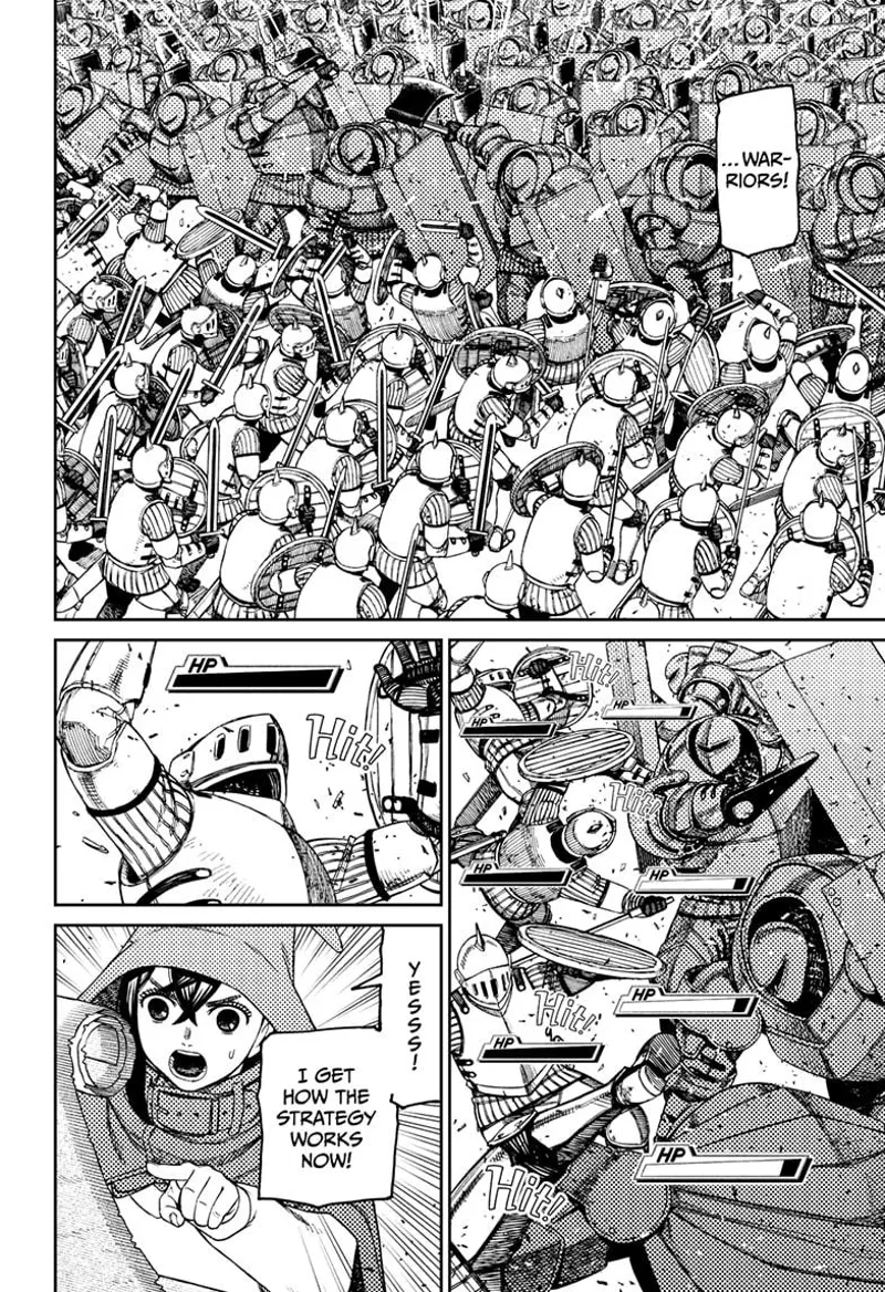 Zuma's warriors decimate the enemy knights as they clash. Momo now understands the game.