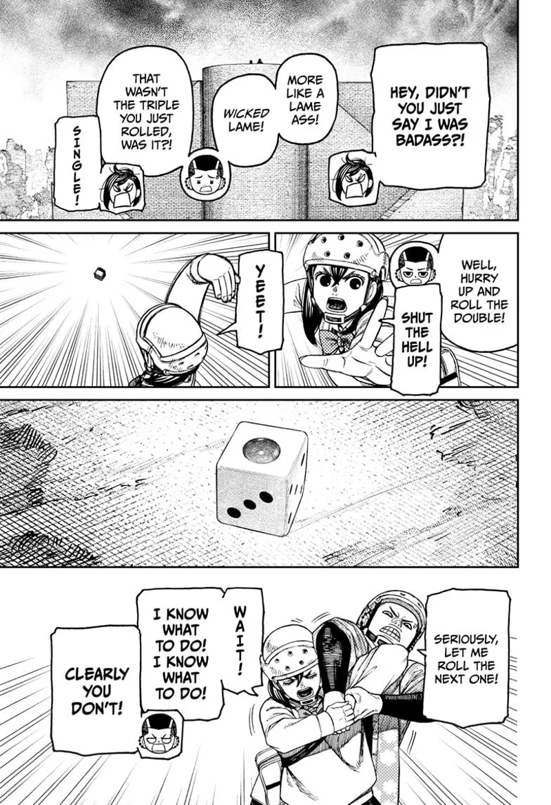 Momo rolls the second die, which gives her a single dot. Zuma angrily wants to roll the dice, but Momo doesn't want to.