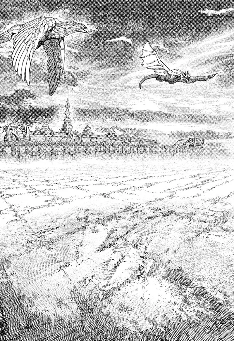 Vast enemy armies and two flying monsters are shown on the battlefield.