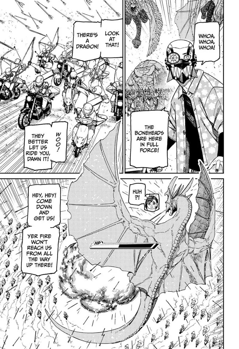 Cursed Zuma is shocked at the appearance of his high school gangs. The thugs on the motorcycle fire at the dragon.