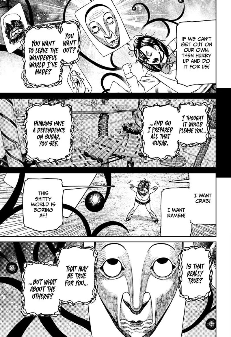 Momo demands to go out, but the Fairy-tale Card Yokai tells her she has everything she needs in there.