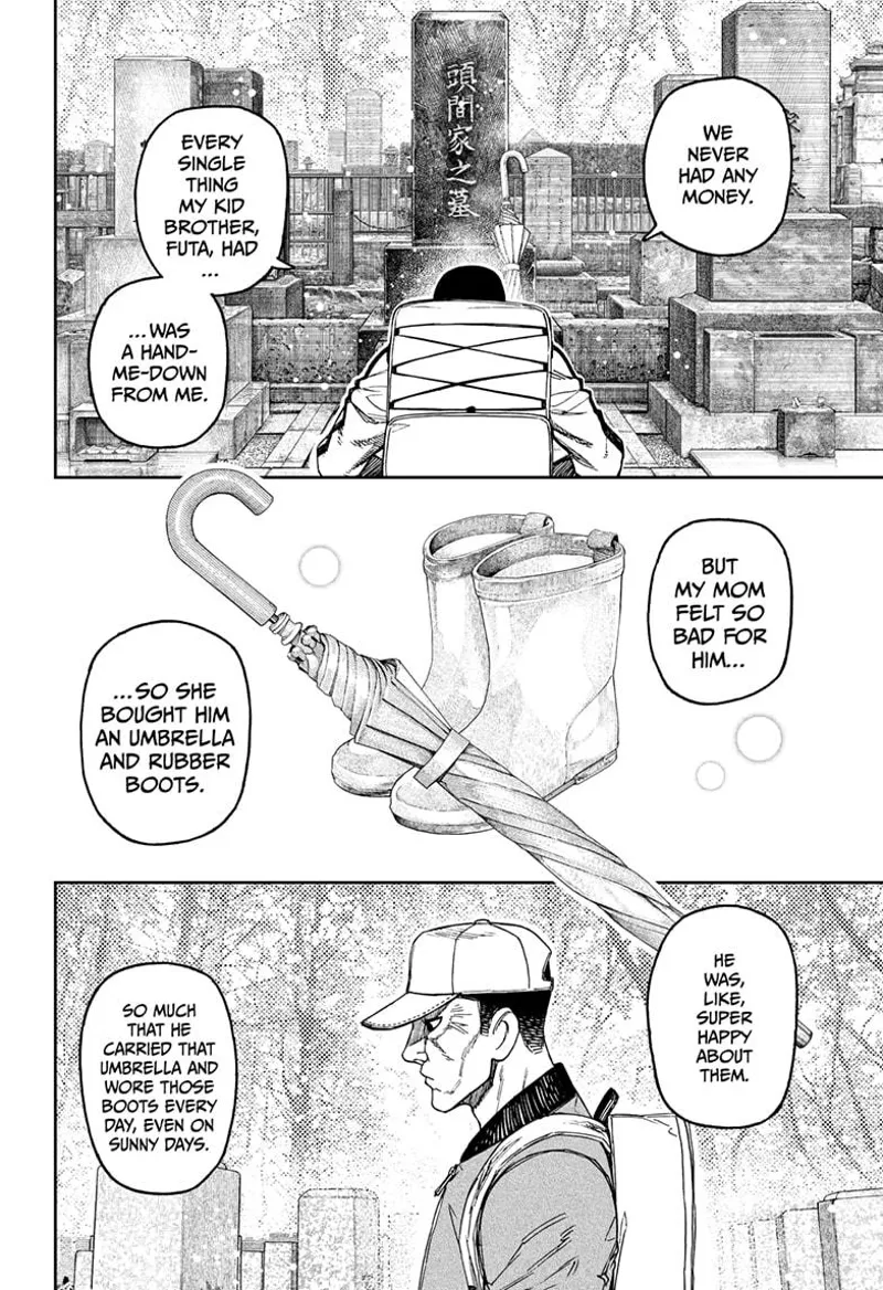 Zuma tells Bega about his family and that his brother, Futa, was happy when their mom bought him boots and an umbrella.