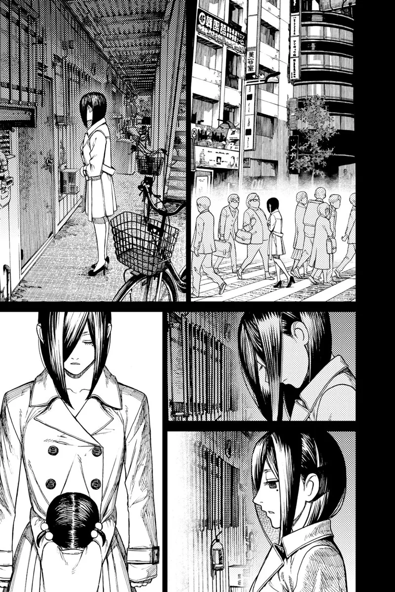 The woman walks across the street and comes back home. She is greeted by her child, who hugs her.