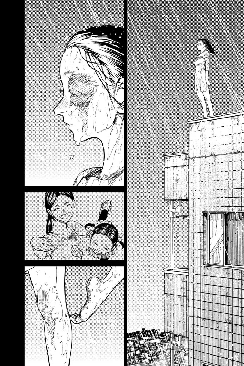 The woman, with a huge black eye, stands in a building. She recalls teaching her child ballet. She starts dancing ballet.