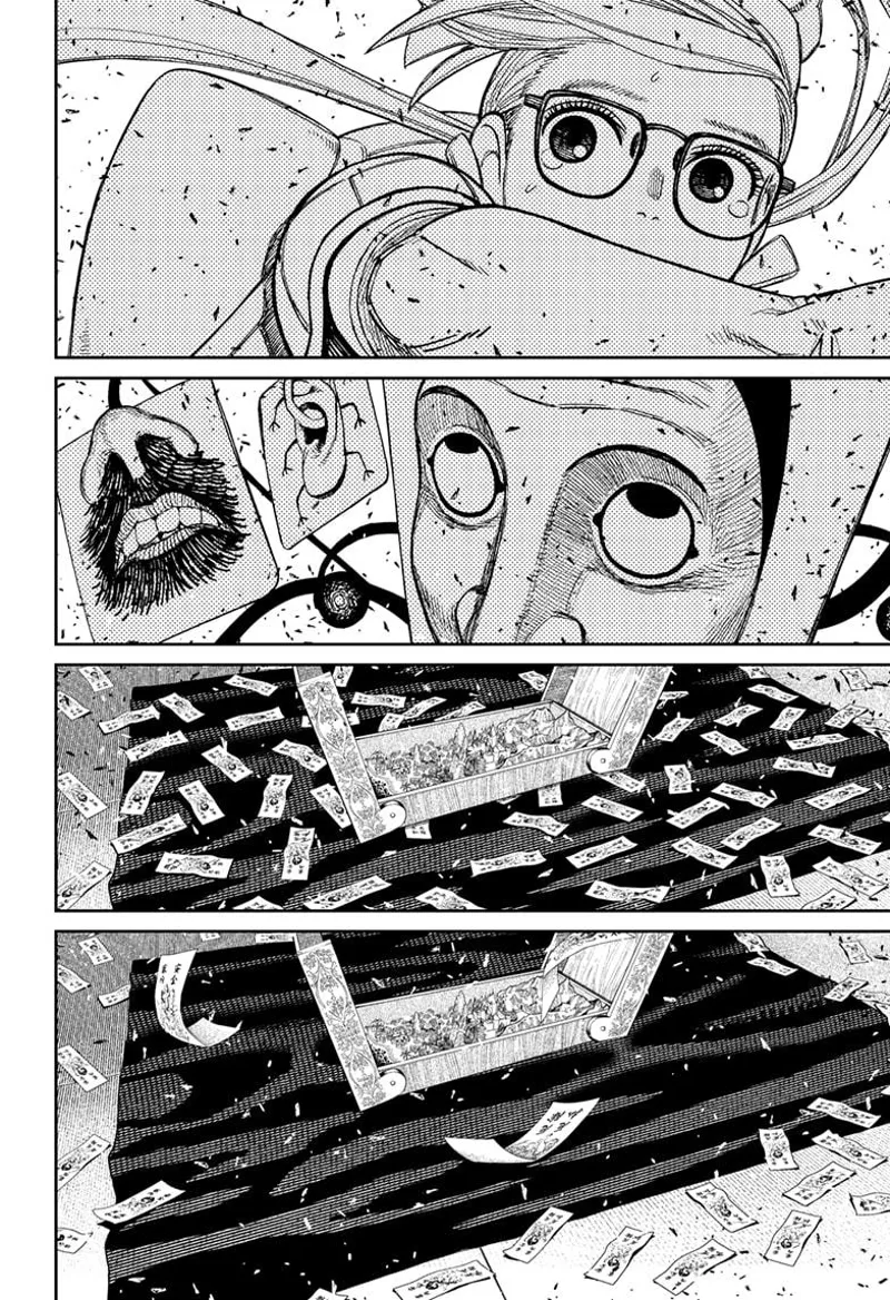 Rin and Fairy-Tale Card notices the seals near the cursed trunk flying away.