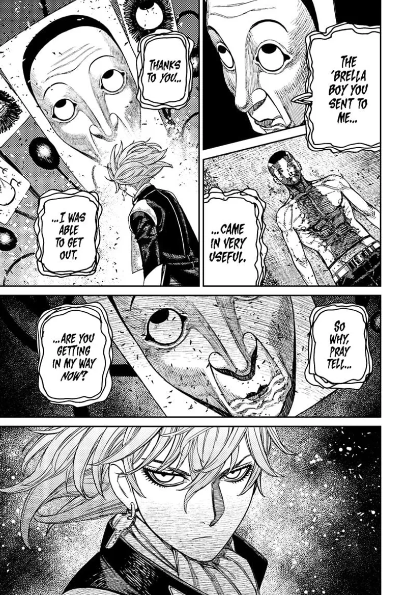 The Fairy-Tale Card thanks the person for sending him Zuma, the 'Brella Boy. He asks why he's getting in his way now.