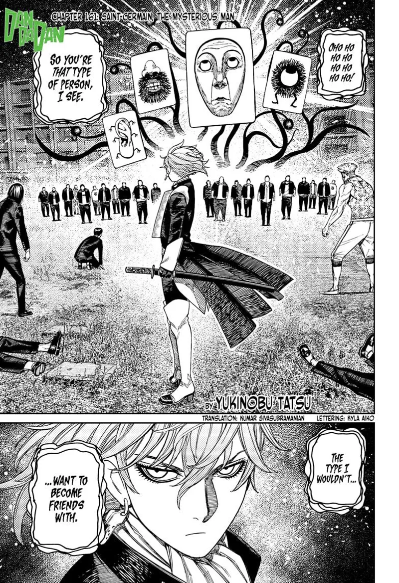 The mysterious man's name is Saint-Germain. He stands before Fairy-Tale Card.