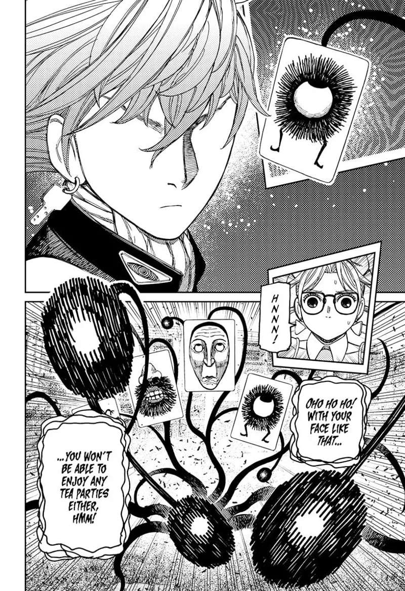 Fairy-Tale Card removes Saint-Germain's eyes. Rin watches in surprise.