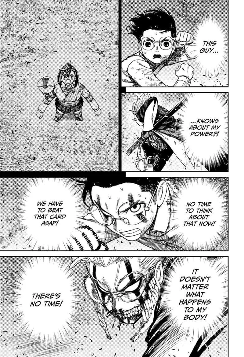 Okarun wonders how the man knows his powers. He starts transforming.