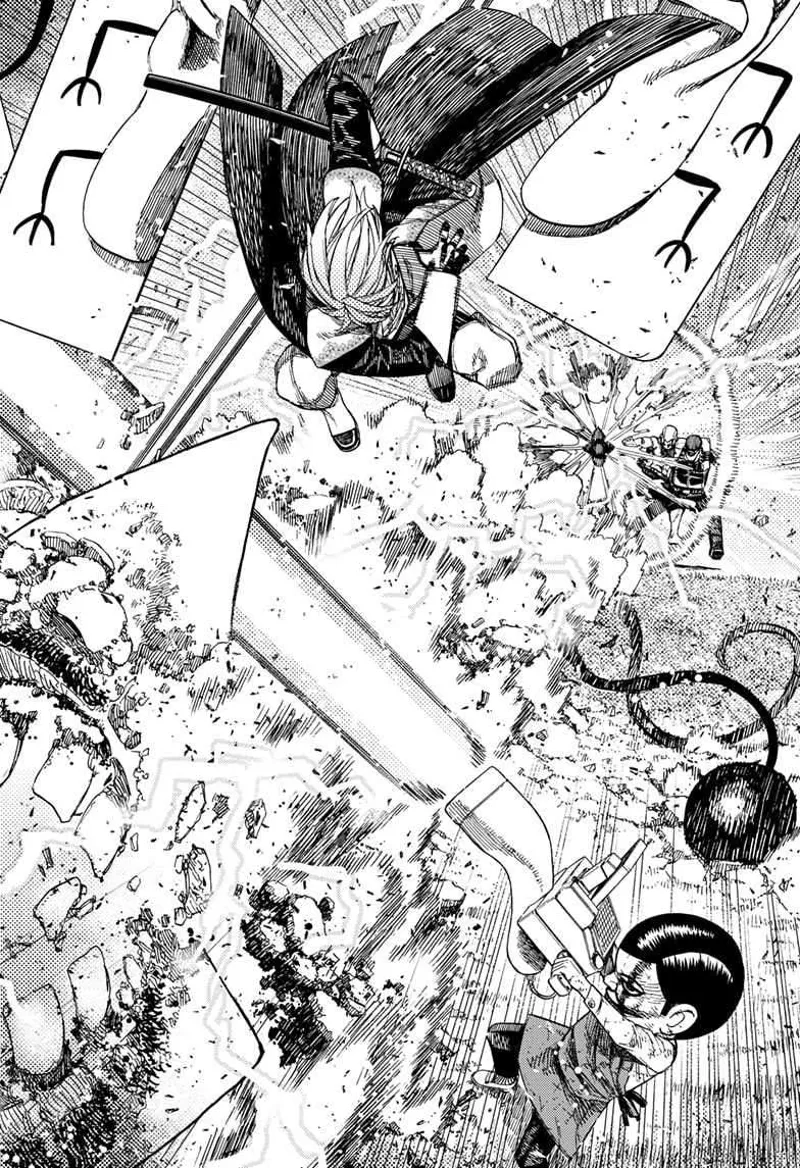 Chaos ensues as Count Saint-Germain slashes the ear card, Serpo the eye card, and Unji blasts the mouth card.