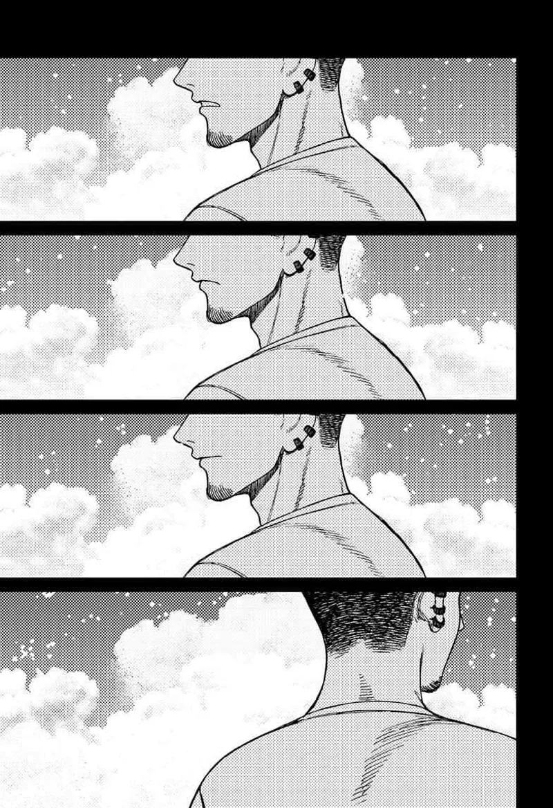 Unji smiles, turns around, and moves forward.