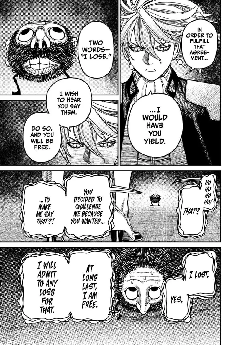 Fairy-Tale Card bows down and admits defeat in front of Count Saint-Germain.