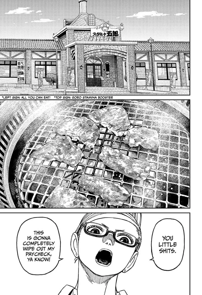 Cut to the scene: Grandma complains about her paycheck being wiped out while grilling inside an all-you-can-eat buffet.